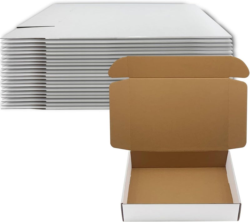 Livejun 14x10x3 inch Shipping Boxes Set of 20， White Corrugated Cardboard Box Mailer Boxes for Packaging Small Business Shipping，Mailing Boxes Bulk for Birthday Wedding Party Book Literature Gift Giving - Image 1